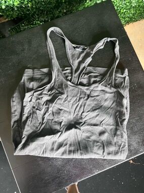 Moda International Charcoal Racerback Tank Top